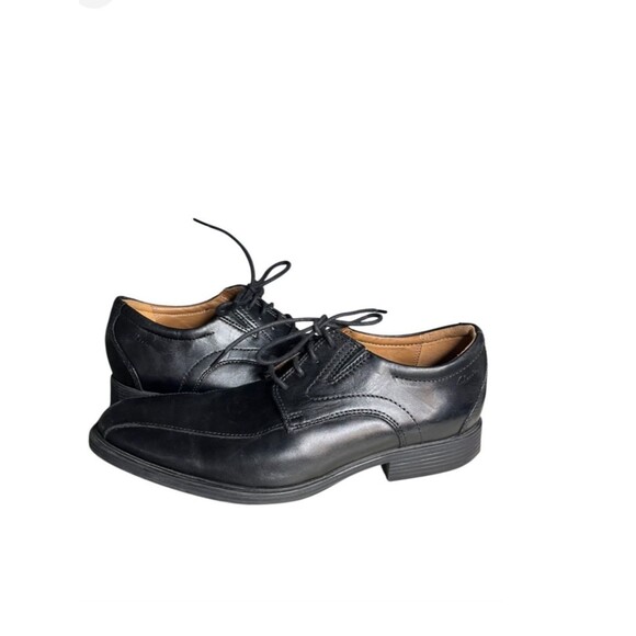 CLARKS COLLECTION Black Leather Dress Shoes Whiddon Pace Oxford Mens Size 8.5 main image 5
